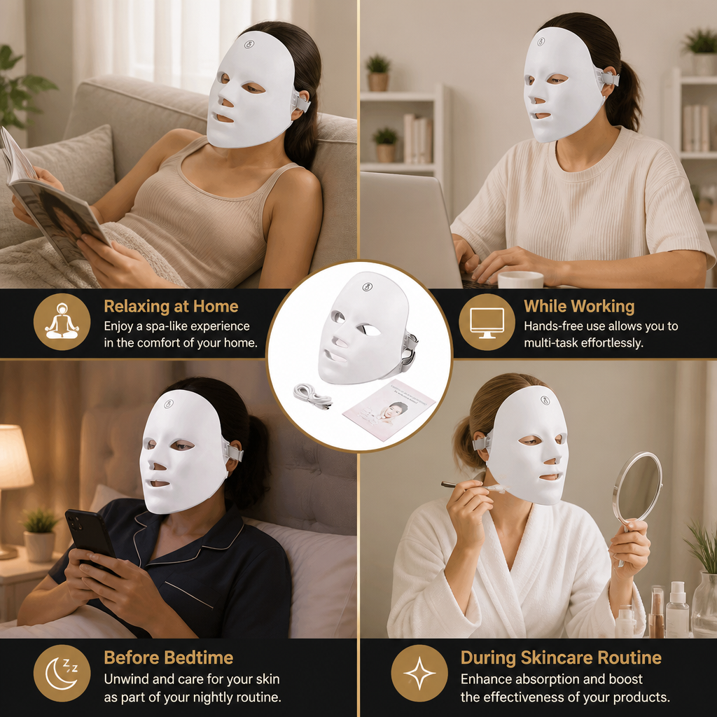 LED Face Mask – Professional Light Therapy for Skin Rejuvenation at Home
