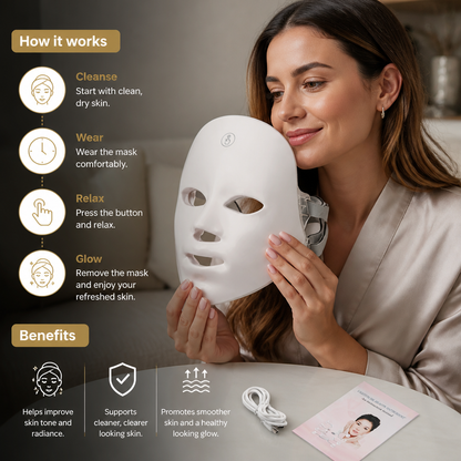 LED Face Mask – Professional Light Therapy for Skin Rejuvenation at Home