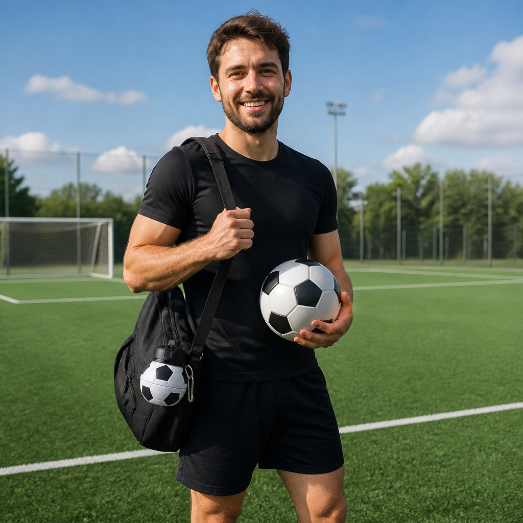 Foldable & Durable Silicone Football Water Bottle
