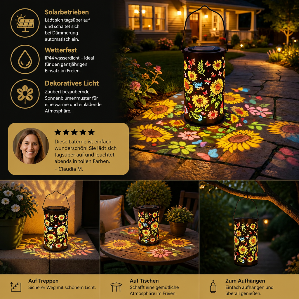 Solar Sunflower Lantern – Waterproof Outdoor Garden Light