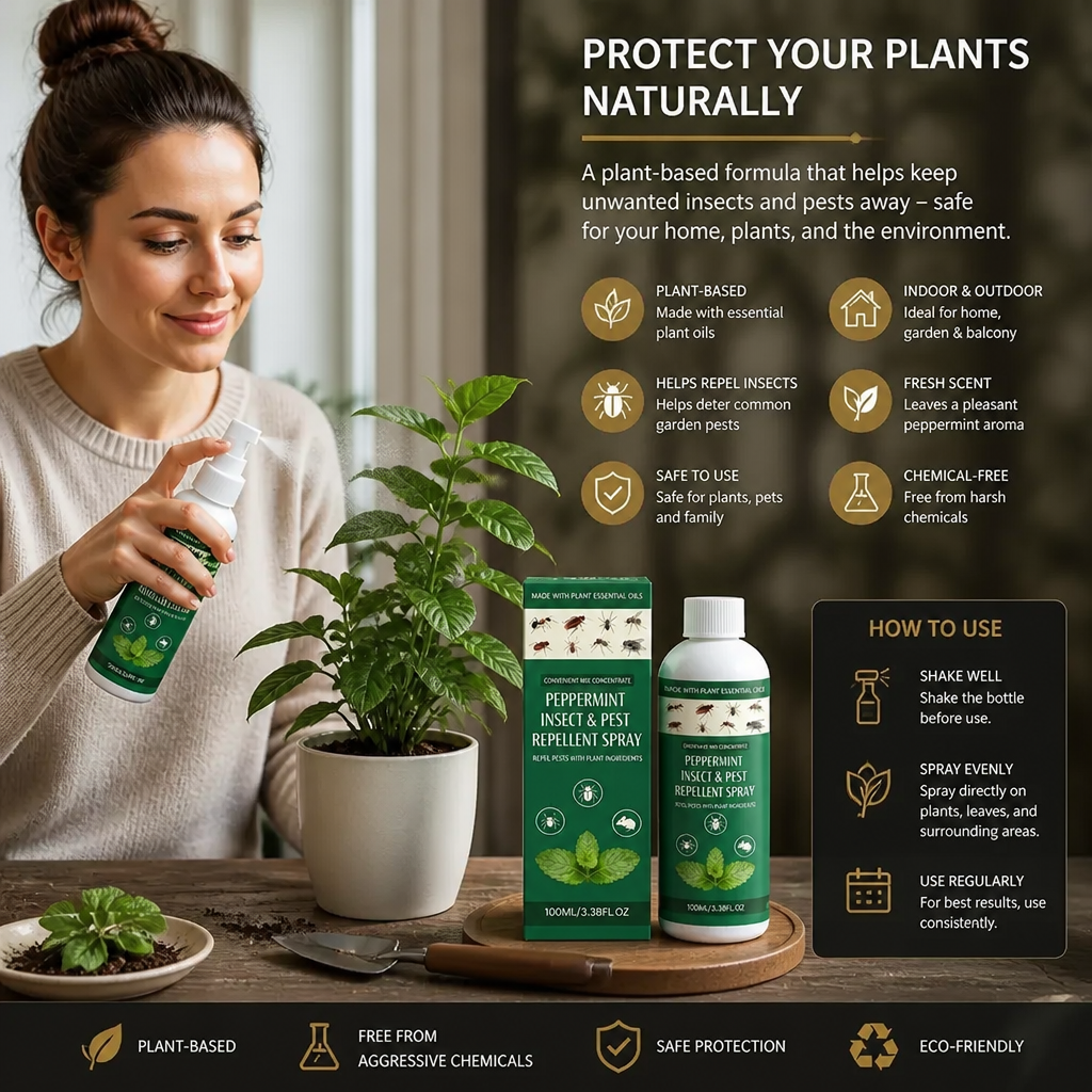 Peppermint Oil Insect & Pest Repellent Spray – For Home & Garden