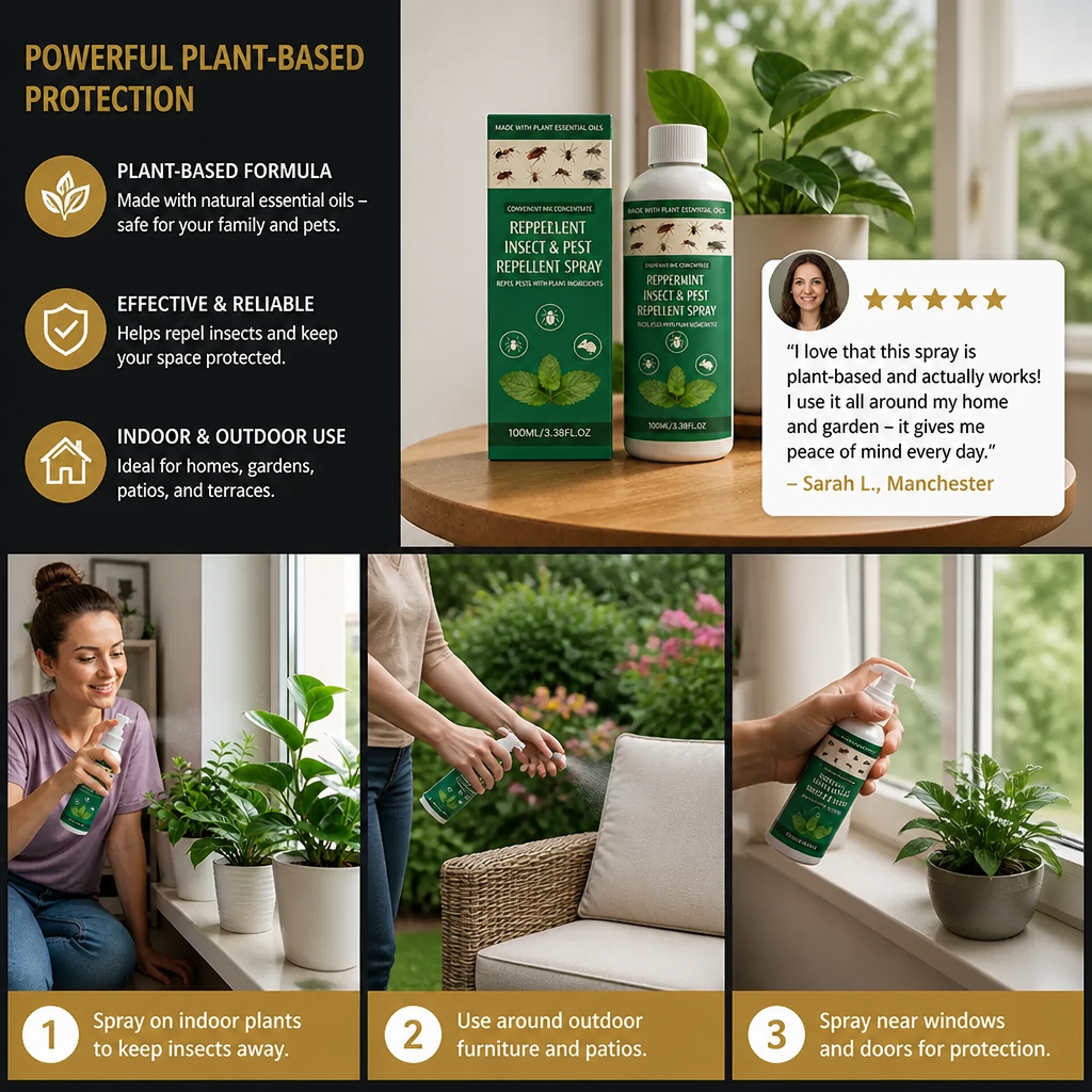 Peppermint Oil Insect & Pest Repellent Spray – For Home & Garden
