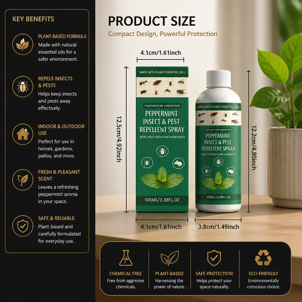 Peppermint Oil Insect & Pest Repellent Spray – For Home & Garden