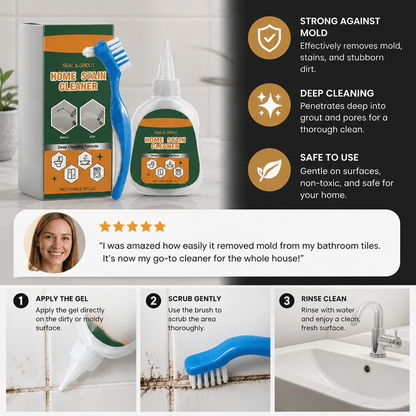 Mold Remover Gel with Scrub Brush – Heavy-Duty Mildew & Stain Cleaner