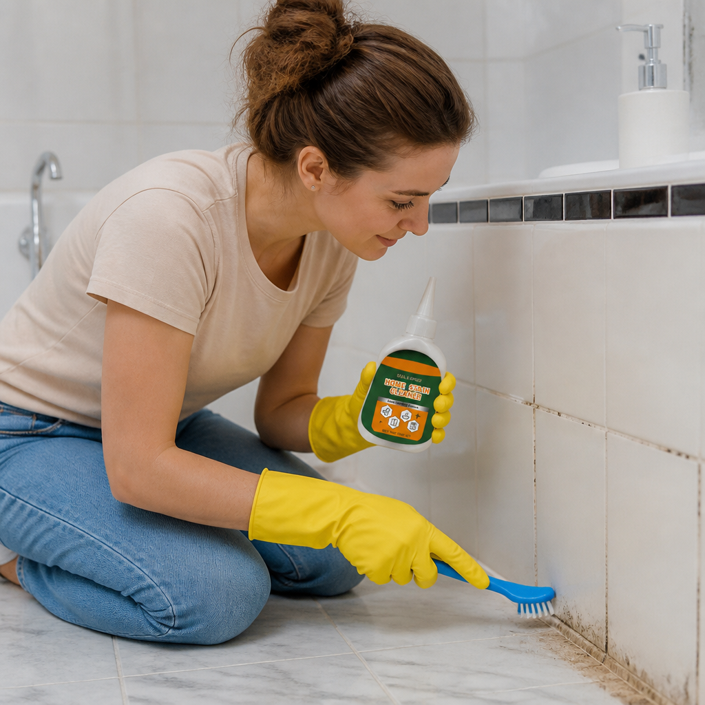 Mold Remover Gel with Scrub Brush – Heavy-Duty Mildew & Stain Cleaner