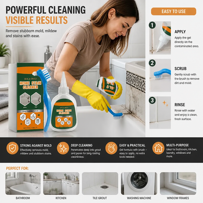 Mold Remover Gel with Scrub Brush – Heavy-Duty Mildew & Stain Cleaner
