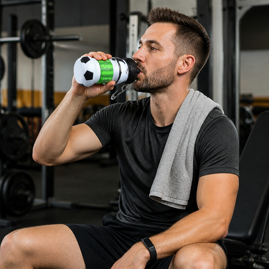 Foldable & Durable Silicone Football Water Bottle