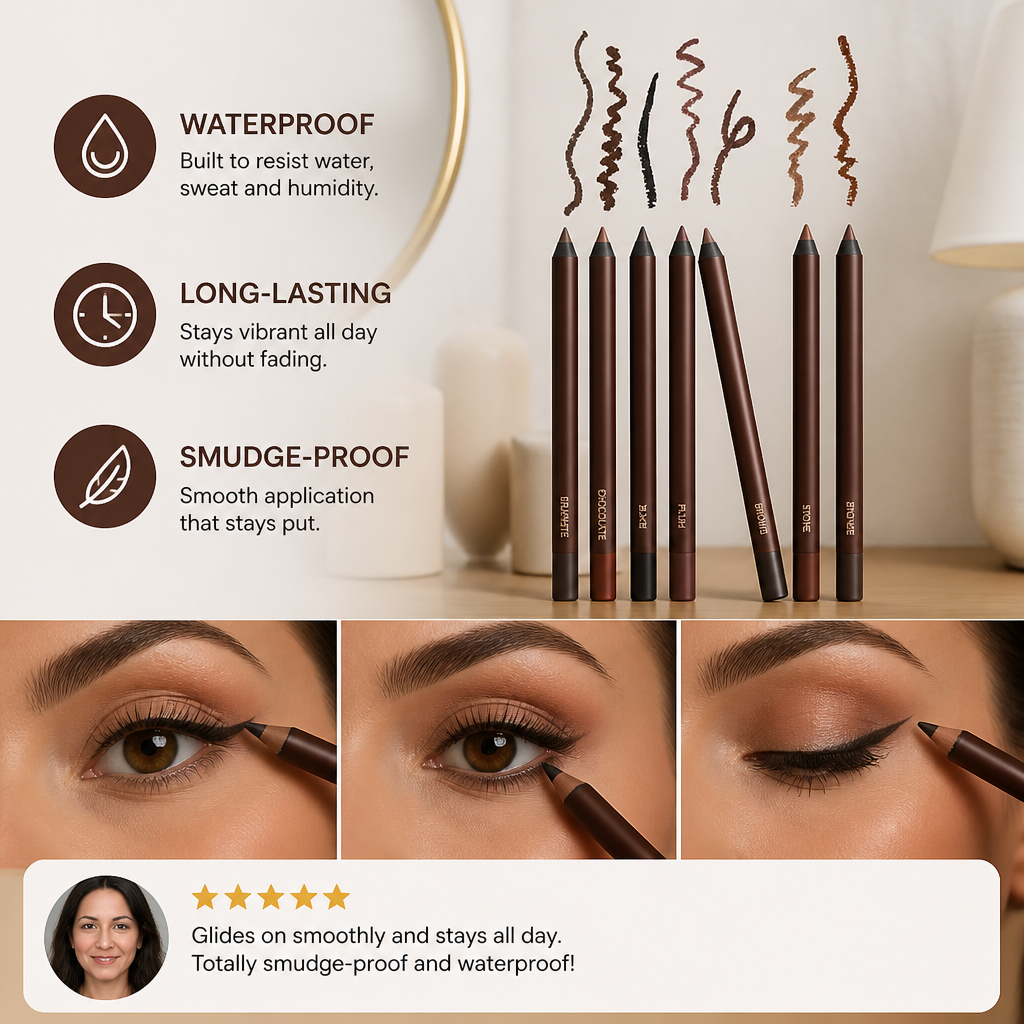 Waterproof Glitter Gel Eyeliner – Long-Lasting Smudge-Proof Color