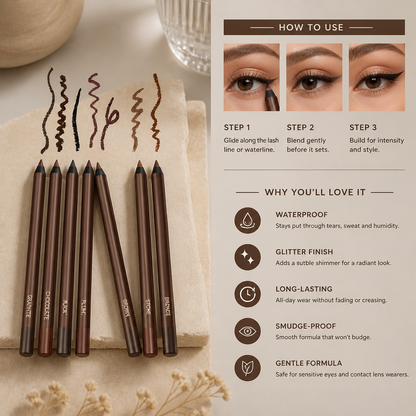 Waterproof Glitter Gel Eyeliner – Long-Lasting Smudge-Proof Color