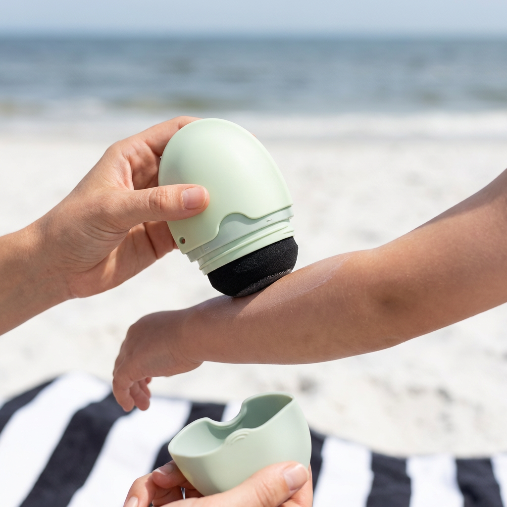 Refillable Sunscreen Roller Applicator – Silicone Lotion Dispenser for Travel