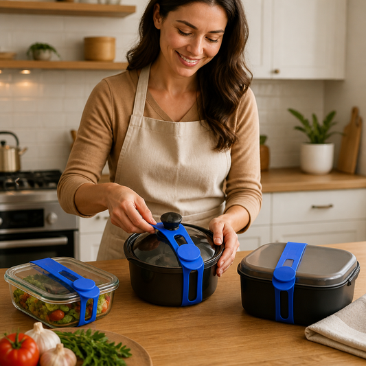 Reusable Silicone Lid Strap for Secure Pot and Container Storage