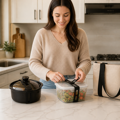 Reusable Silicone Lid Strap for Secure Pot and Container Storage
