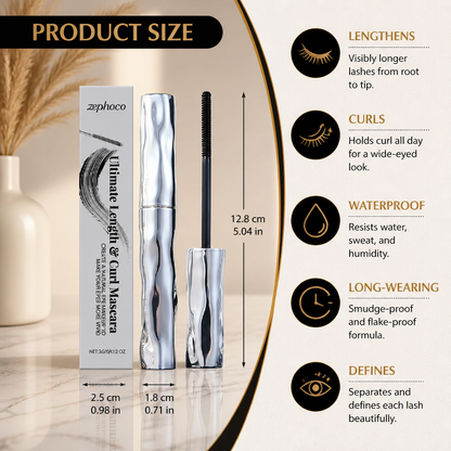 Waterproof Curl & Length Mascara – Long-Lasting Smudge-Proof Formula