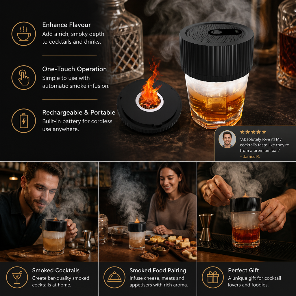 Electric Cocktail Smoker Kit - Rechargeable