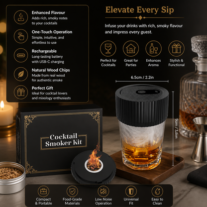 Electric Cocktail Smoker Kit - Rechargeable