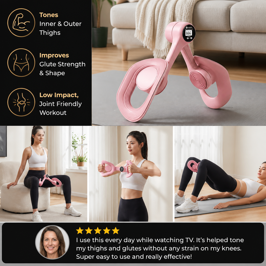 Adjustable Thigh & Glute Trainer – Foldable Resistance Fitness Equipment