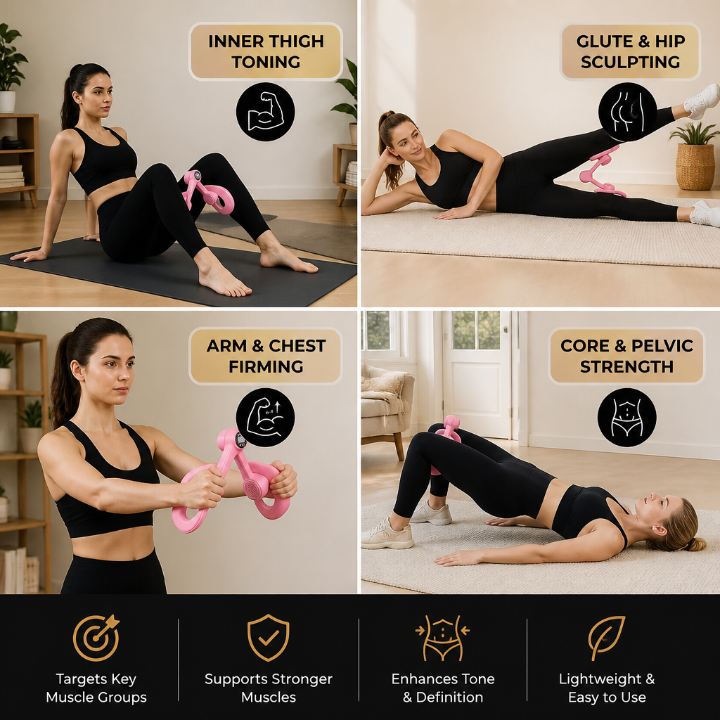 Adjustable Thigh & Glute Trainer – Foldable Resistance Fitness Equipment