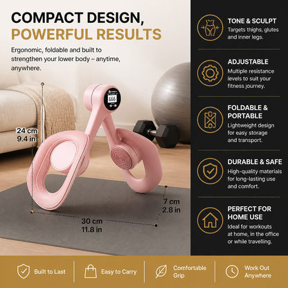 Adjustable Thigh & Glute Trainer – Foldable Resistance Fitness Equipment