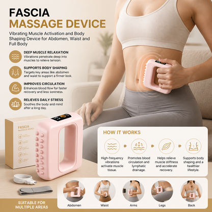 Fascia Massage Device – Vibrating Muscle Activation and Body Shaping Device for Abdomen, Waist and Full Body