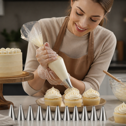 12-Piece Piping Tip Set – Precision Decorating for Cakes, Cupcakes & Macarons