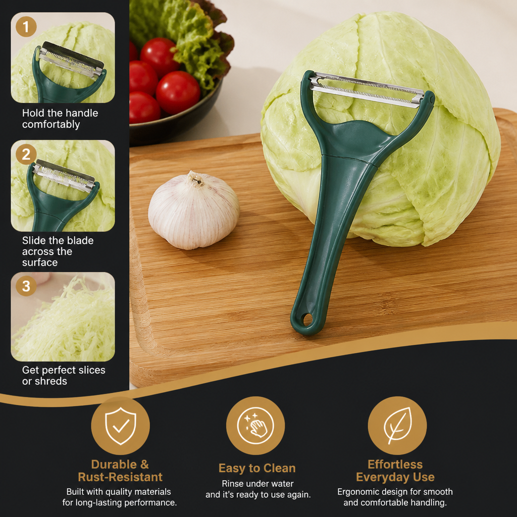 Stainless Steel Wide Vegetable Peeler & Slicer