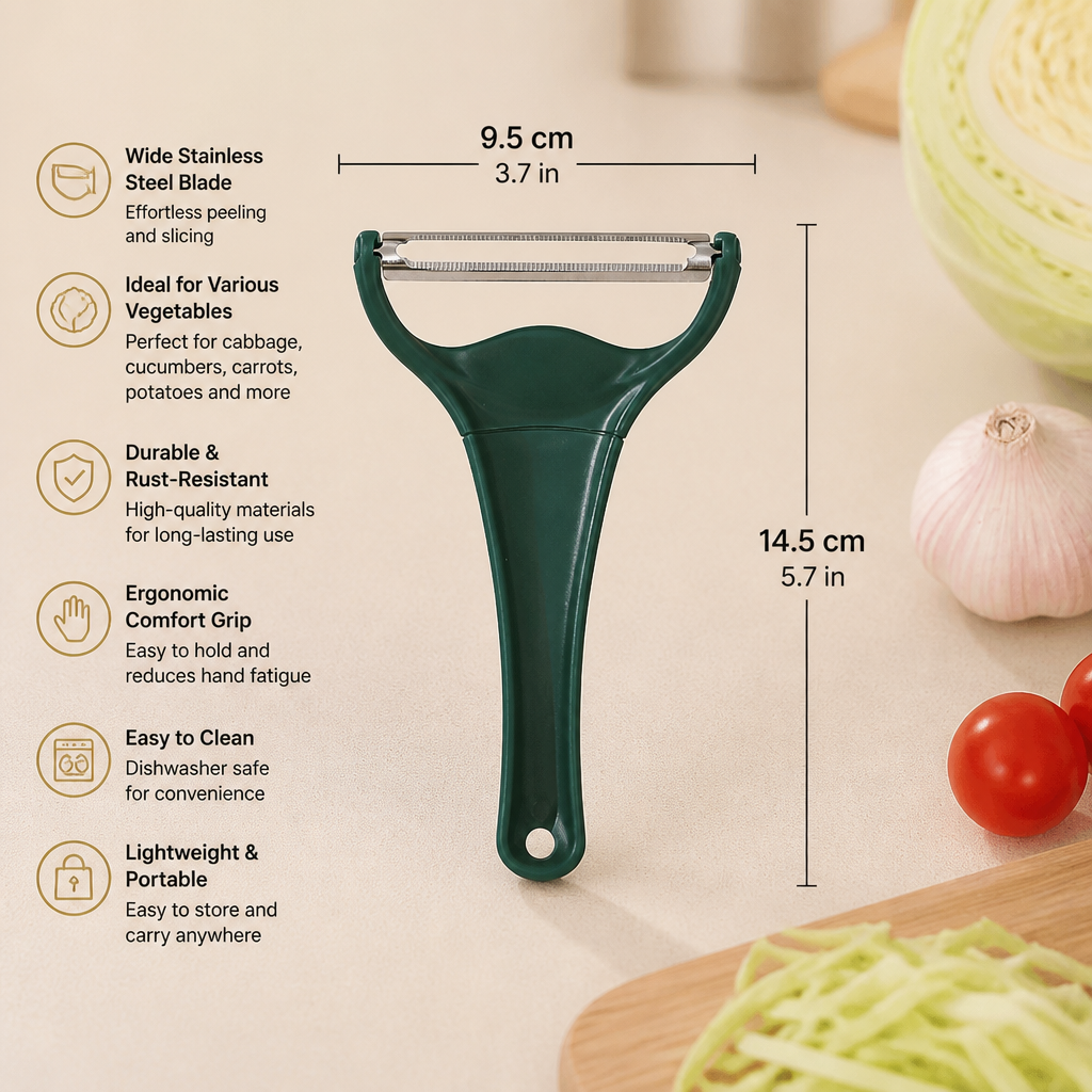 Stainless Steel Wide Vegetable Peeler & Slicer