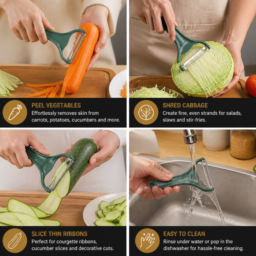 Stainless Steel Wide Vegetable Peeler & Slicer