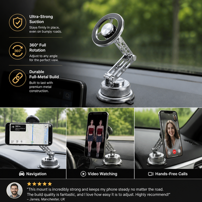 Ultra-Strong Suction Durable Full-Metal Magnetic Car Phone Mount