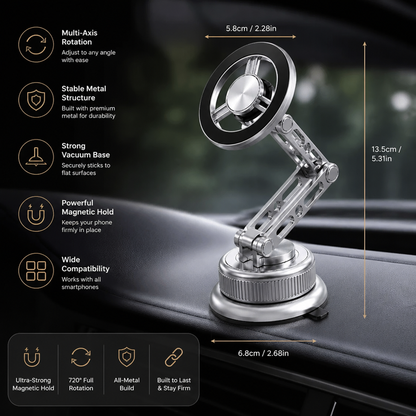 Ultra-Strong Suction Durable Full-Metal Magnetic Car Phone Mount