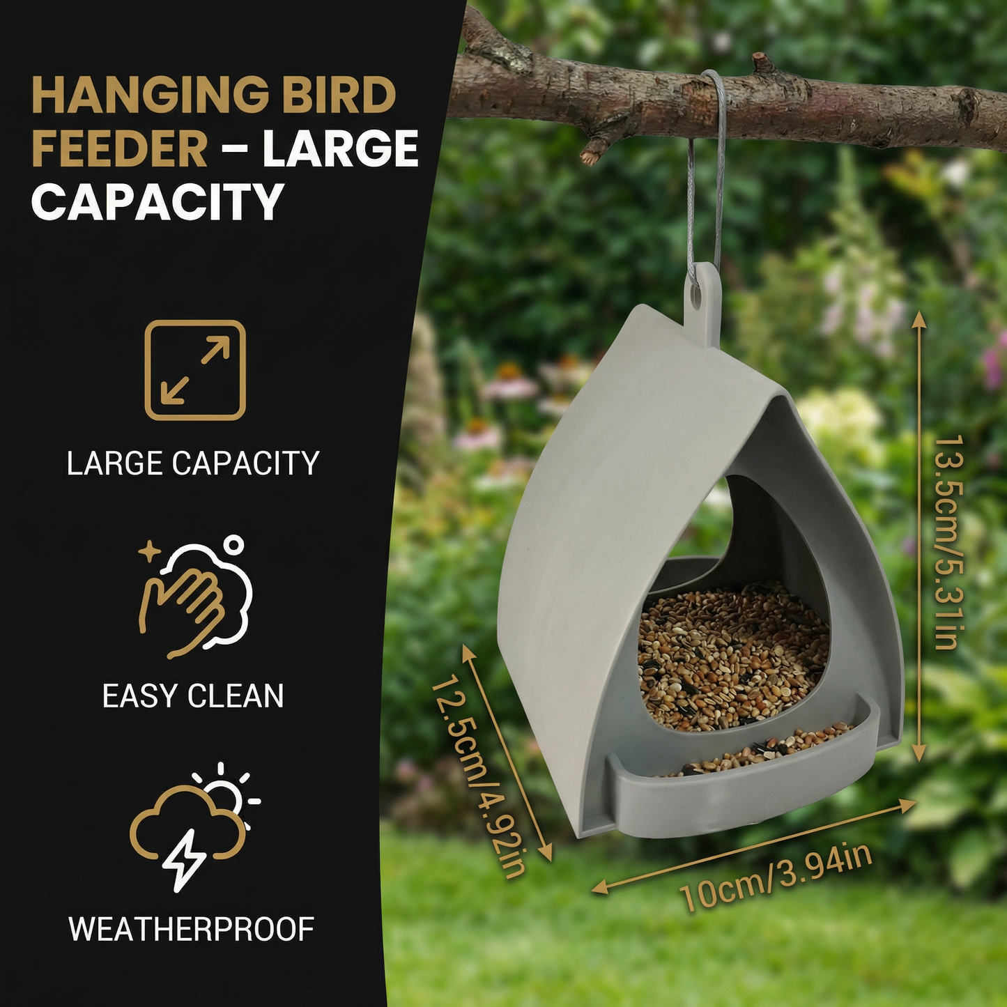 Hanging Bird Feeder – Large Capacity for Garden & Balcony