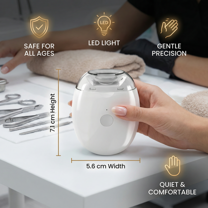 Professional Electric Nail Trimmer with LED Light – Gentle Nail Clipper for the Whole Family