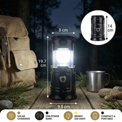 Rechargeable Solar Lantern with USB – Portable LED Light for Outdoor and Emergencies
