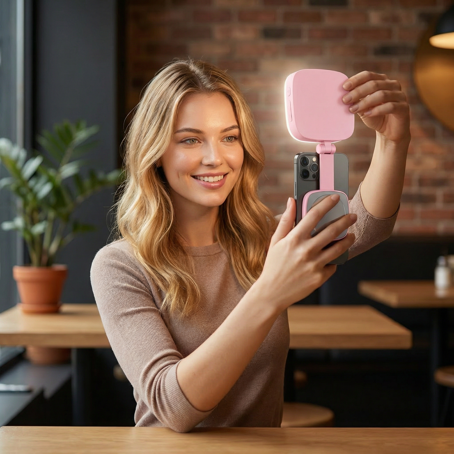 Magnetic LED Selfie & Beauty Light for Smartphones – Foldable, Portable with Mirror