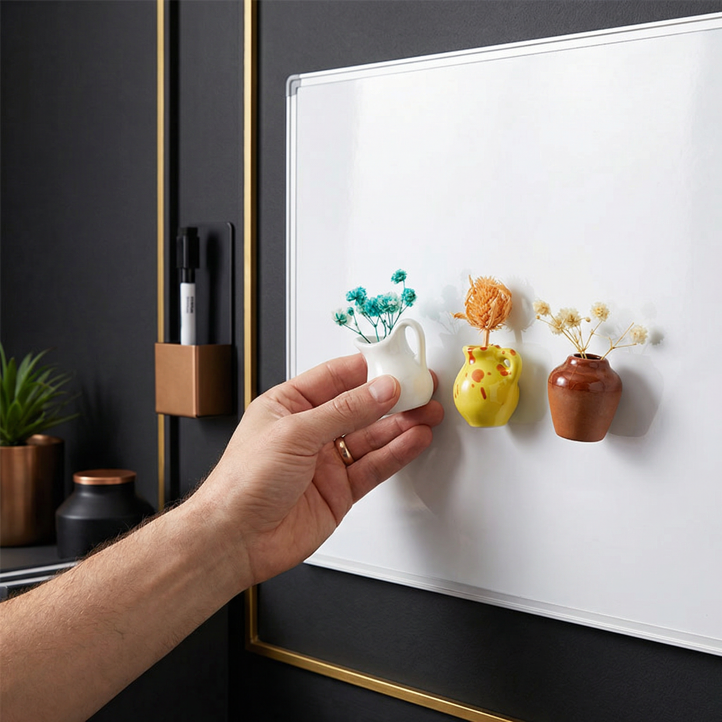 Mini Ceramic Vases with Magnet – Stylish Decoration for Fridge and Home