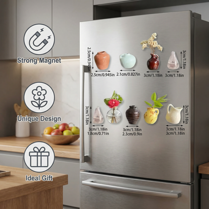 Mini Ceramic Vases with Magnet – Stylish Decoration for Fridge and Home