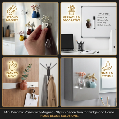 Mini Ceramic Vases with Magnet – Stylish Decoration for Fridge and Home
