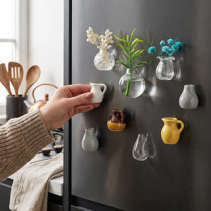Mini Ceramic Vases with Magnet – Stylish Decoration for Fridge and Home