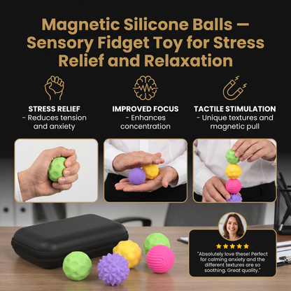 Magnetic Silicone Balls – Sensory Fidget Toy for Stress Relief and Relaxation
