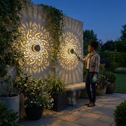 LED Solar Mandala Wall Light – Outdoor Light for Garden, Fence & Patio