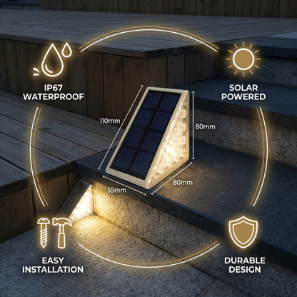 Solar LED Step Lights – IP67 Waterproof Stair & Pathway Lighting
