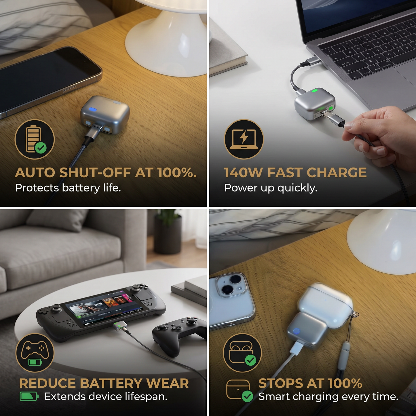 Premium 140W Fast Charger with Auto Shut-Off Technology