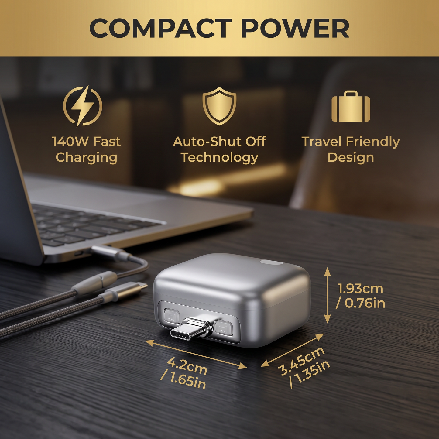 Premium 140W Fast Charger with Auto Shut-Off Technology