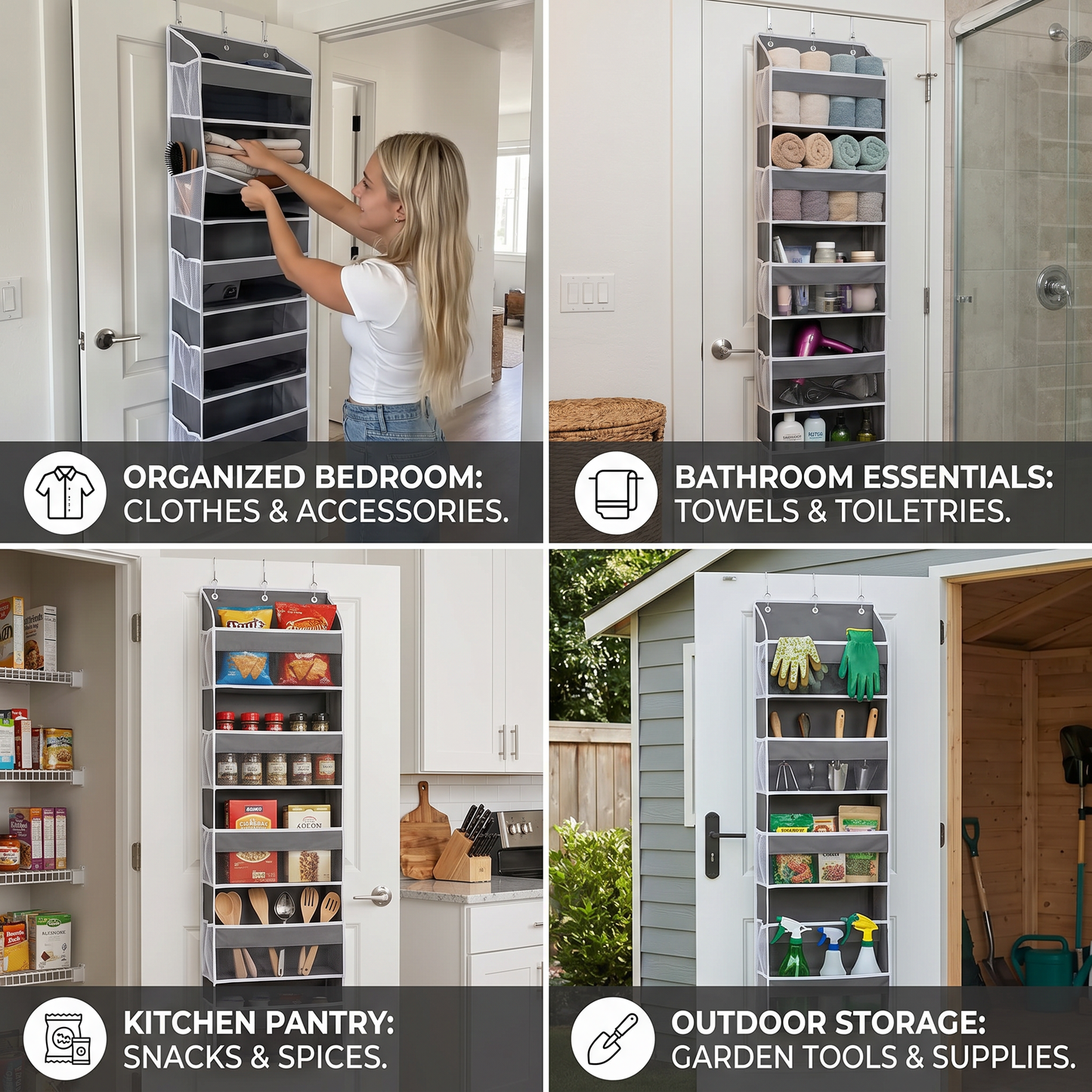 Foldable Over-the-Door Hanging Storage Organizer