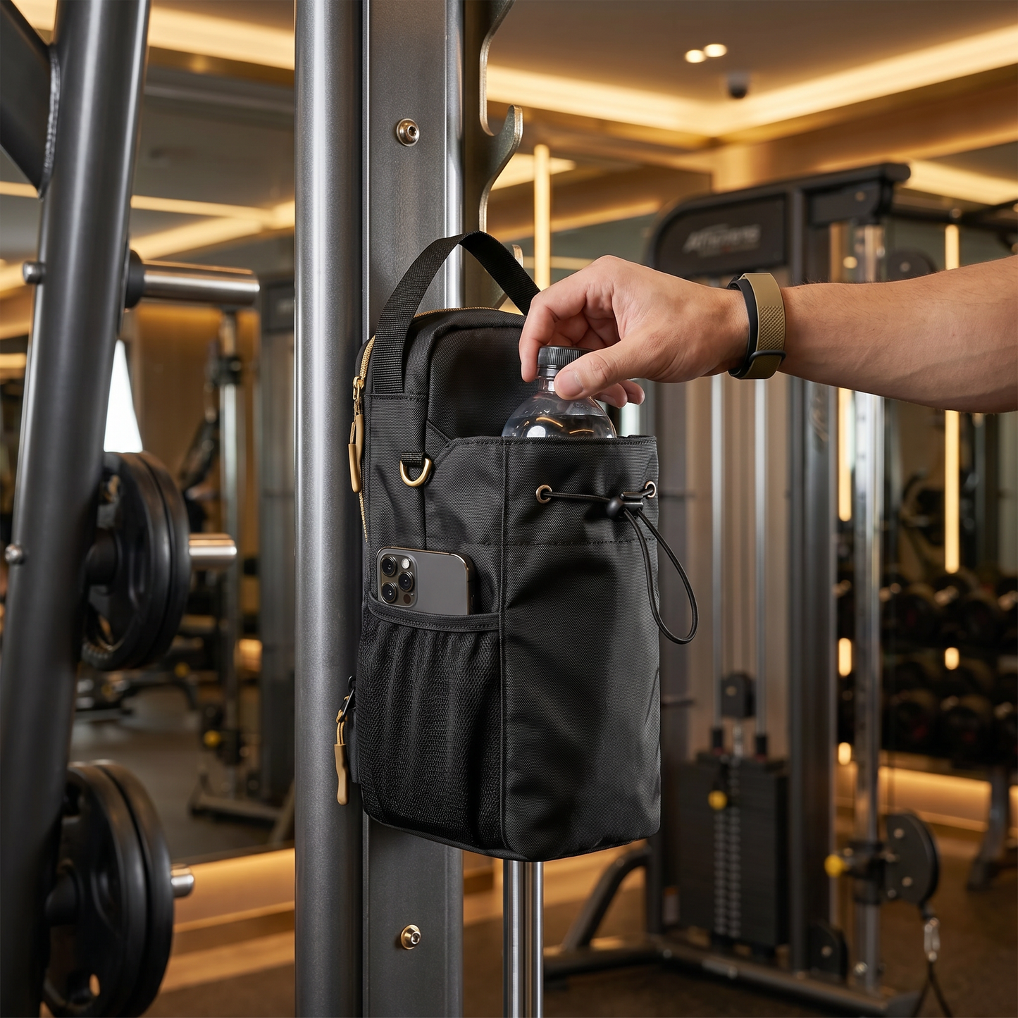 Magnetic Water Bottle Holder Bag with Strong Grip for Gym and Active Use