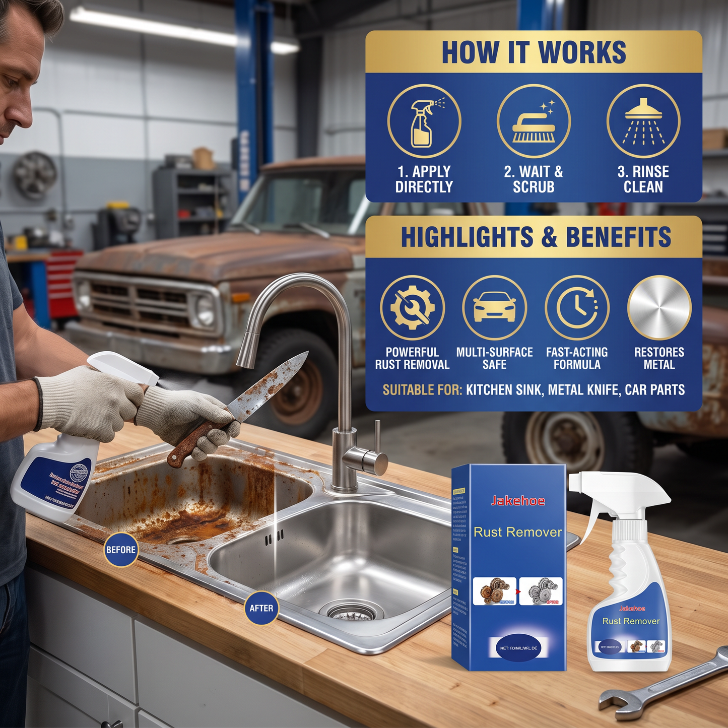 Heavy-Duty Rust Remover – Metal Cleaner & Degreaser