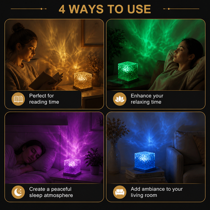 Aurora & Ocean Wave LED Projector Light with 16 Colors & Remote Control