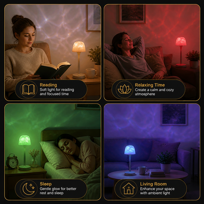 Aurora & Ocean Wave LED Projection Lamp with Touch Control
