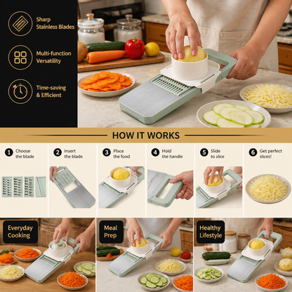 6-in-1 Multifunctional Vegetable Slicer & Grater