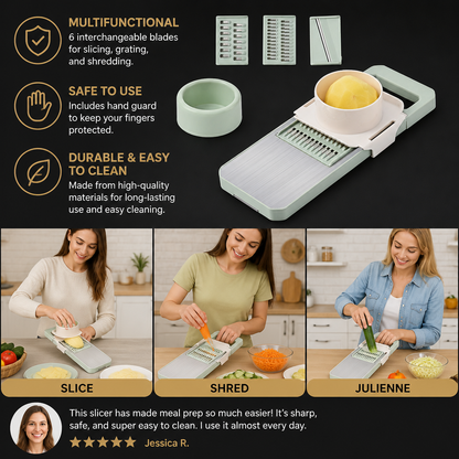 6-in-1 Multifunctional Vegetable Slicer & Grater