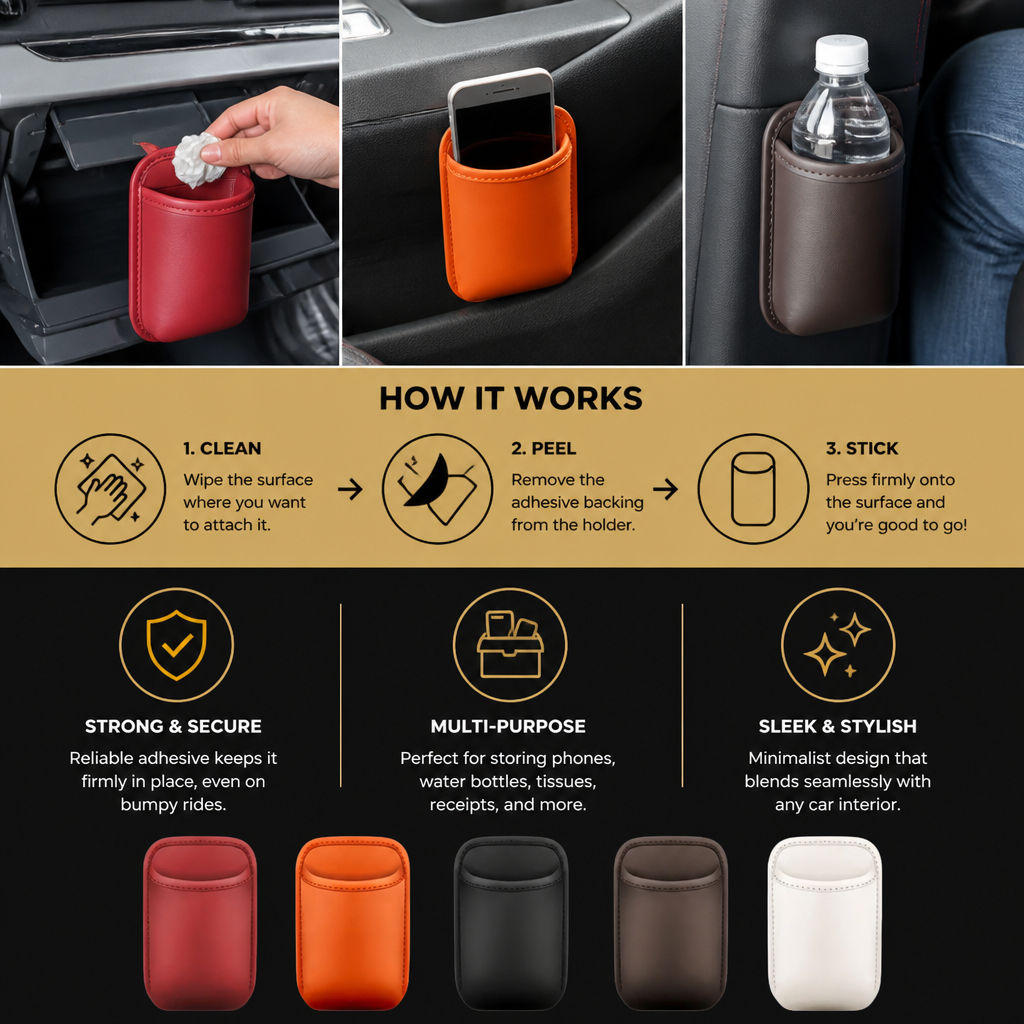 Universal Car Cup Holder & Multi-Purpose Storage Organizer for Bottles and Accessories